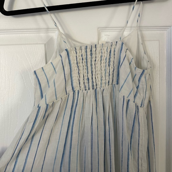 Madewell Midi Dress in Linen Stripe NWT - Picture 7 of 8